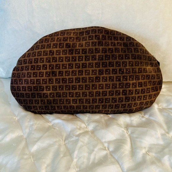 Fendi Brown Velvet Monogram Clutch - Picture 8 of 16